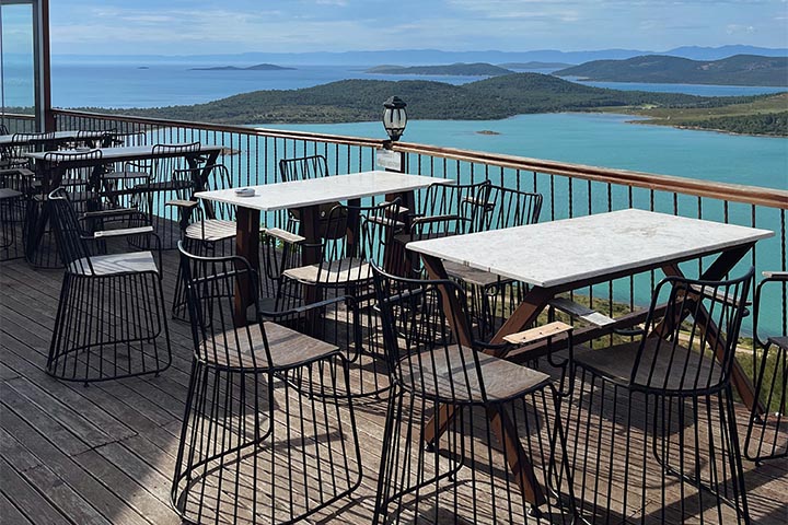 breakfast wood deck