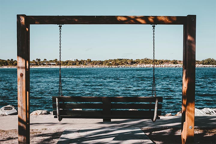 relaxing porch swing