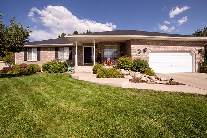 tips in sloped front lawn